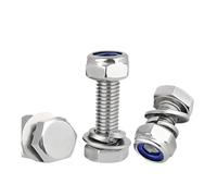 linghai Jeu de boulons à tête hexagonale et rondelles d'écrous blocage, vis en acier inoxydable avec Kit contre-écrou, ressort M4 M5 M6 M8 M10 M12(16mm,M5 10sets)