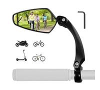 LINGHUANG Retroviseur Velo, Rétroviseur Bicyclette Rotatif 360°pour Bécane, Rétroviseur Trottinette électrique, Compatibles Guidon 21-23mm, Réglable Rotatif Guidon Monté, Gauche