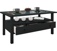 LingisL table basse 1 tiroir 1 tablette noir.