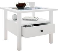 LingisM table basse 1 tiroir 1 tablette blanc.
