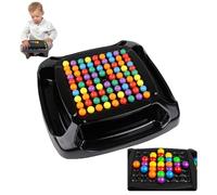 LINGJIA 80 Pièces Echiquier Intellectuel, Tableau d'intelligence Double Duel, Tableau d'intelligence pour Enfants, Jeu d'Élimination de Boules Arc en Ciel, Jeu Table, de Fête Familiale, Stratégie