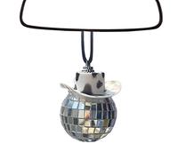 LINGJIONG Accessoires de voiture à suspendre, boule disco pour rétroviseur de voiture, décoration intérieure, décoration de voiture