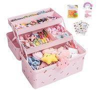 LINGJIONG Accessoires Pour Cheveux Pour Enfants BoîTe De Rangement TêTe De BéBé Corde ÉPingle À Cheveux ÉLastique TêTe Bijoux Dressing Jolie Fille BoîTe À Bijoux (M/L)