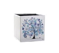 LINGJIONG Rangement décoratifs,Boîtes Rangement Pliables 9,84 Pouces | Organisateurs Placard DIY Diamond Cloth Box Conteneurs pour étagères Placard Bibliothèques