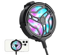 LINGJIONG téléphone, ventilateur refroidissement portable rechargeable pour le jeu, ventilateur téléphone portable silencieux avec lumière multicolore, accessoires jeu mobiles [video game]