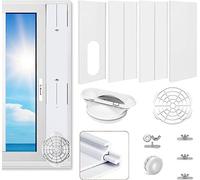 LINGKY 2023 Nouveau Kit de Fenêtre Climatiseur Mobile, Kit de Glissière de Fenêtre Climatiseur Portable, Kit Calfeutrage Fenêtre Coulissante Climatiseur Mobile avec Adaptateur de Tuyau