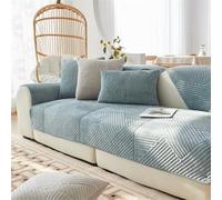 LINGKY Housse Canapé 1/2/3/4 Places, Housse de Coussin de Canapé, Housse Canapé d'angle, Universelle Protege Canape, Protection Canapé, Couvre Canapé Antidérapante (Bleu Clair,110x210cm)