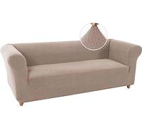 LINGKY Housse Canapé 3 Places Housses de Canapé Chesterfield Extensible avec Accoudoirs Spandex Jacquard Housse Canape pour Chiens et Chats Animaux Antisalissure (Sand,3 Places)