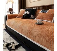 LINGKY Housse de Canapé 1/2/3/4 Places en Chenille Texturée Couvre Canapé Universelle Antidérapant Housse Canapé d'angle Protege Canape Griffe Chat pour Salon (Orange,70x150cm)
