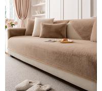 LINGKY Housse de Canapé 1/2/3/4 Places en Forme de L d'angle, Housse de Coussin de Canapé, Universelle Protege Canape, Protection Canapé, Couvre Canapé Antidérapante (Café,70x180cm)