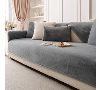 LINGKY Housse de Canapé 1/2/3/4 Places en Forme de L d'angle, Housse de Coussin de Canapé, Universelle Protege Canape, Protection Canapé, Couvre Canapé Antidérapante (Gris,110x180cm)