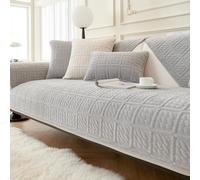 LINGKY Housse de Canapé 1/2/3/4 Places en Forme de L d'angle, Housse de Coussin de Canapé, Universelle Protege Canape, Protection Canapé, Couvre Canapé Antidérapante (Gris Clair,90x70cm)