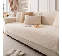 LINGKY Housse de Canapé 1/2/3/4 Places en Forme de L d'angle, Housse de Coussin de Canapé, Universelle Protege Canape, Protection Canapé, Couvre Canapé Antidérapante (Beige,110x180cm)