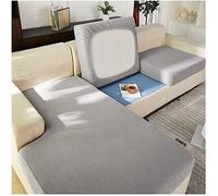 LINGKY Housse de Coussin de Canapé, Housses de Siège de Canapé, Housse Coussin D'assise Extensible pour Canapé Sectionnel en Forme de L, Housse de Coussin Jacquard Spandex (Gris Clair,Grand 3 Places)