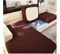 LINGKY Housse de Coussin de Canapé, Housses de Siège de Canapé, Housse Coussin D'assise Extensible pour Canapé Sectionnel en Forme de L, Housse de Coussin Jacquard Spandex (Café,Coussins Dossier)