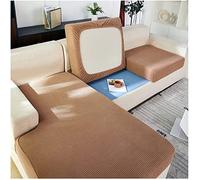 LINGKY Housse de Coussin de Canapé, Housses de Siège de Canapé, Housse Coussin D'assise Extensible pour Canapé Sectionnel en Forme de L, Housse de Coussin Jacquard Spandex (Chameau,Grand 4 Places)