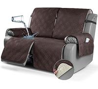 LINGKY Housse de Fauteuil Relax, Housse de Fauteuil Relax Inclinable Electrique, Housse de Fauteuil Inclinable Antidérapant, Protecteur pour Fauteuil Inclinable (Marron,2 Places)