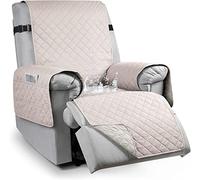 LINGKY Housse de Fauteuil Relax Matelassé Réversible, Couvre Chaise Inclinable avec Sangle élastique, Housse de Canapé 100% Imperméable pour Animaux de Compagnie et Enfants (Kaki,1 Place/Fauteuil)