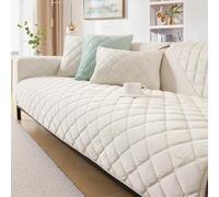 LINGKY Housses de Canapé Lavables - Housses Coussin Canapé, Housse de Canapé Antidérapante 1 2 3 4 Places pour Canapé Sectionnel, Housses de Canapé en Forme de L (Blanc,110x210cm)