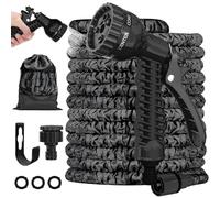 LINGKY Tuyau d'arrosage extensible de 7,6 m, tuyau d'arrosage flexible avec raccords de 1,9 cm, 1,27 cm, tuyau magique extensible, tuyau d'arrosage avec buse de pulvérisation 7 fonctions, tuyau