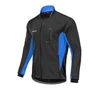 LINGKY Veste D'hiver De Vélo Coupe-vent Pour Hommes, Cyclisme VTT De Montagne Visible Réfléchissante Chaude (3XL, Bleu)
