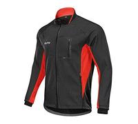 LINGKY Veste D'hiver De Vélo Coupe-vent, Vestes D'hommes De Cyclisme Pour Hommes VTT Veste De Vélo De Montagne Visible Réfléchissante Veste Chaude (L,Rouge)
