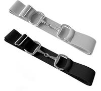 LINGMING Ling Lot de 2 ceintures d'équitation élastiques avec boucle à embout, ceinture élastique équestre, ceinture d'équitation à boucle de surfaix de 3,8 cm
