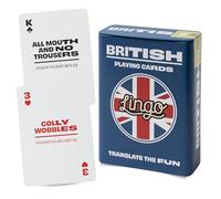 Lingo Cartes à jouer d' britannique dans une boîte en étain Wayfarer | Cartes de voyage | Apprenez le vocabulaire britannique d'une manière amusante et facile | 52 traductions essentielles
