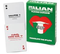Lingo Cartes à Jouer | Jeu de Jeu Apprentissage des Langues | Jeu de Cartes Flashcard Fun Visuelles pour augmenter le vocabulaire et les compétences de prononciation (Italien)