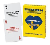 Lingo Jeu de cartes à jouer,Jeu d'apprentissage de la langue,Jeu de cartes mémoire visuelle amusant pour augmenter les compétences de vocabulaire et de pronononciation - 54 phrases utiles (suédois)