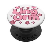 LingOrm Lettre Bulle Mignon Kawaii Esthétique Typographie PopSockets PopGrip Adhésif