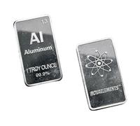 Lingot d'aluminium, aluminium métallique lingot, aluminium métal, aluminium lingot 1 Troy oz, 31.1 grammes, aluminium métallique pour collection d'éléments et investissement