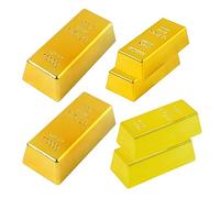 Lingots d'or Lingots d'or Lingots d'or Lingots d'or 6 pièces 3 tailles faux lingots d'or antidérapant lettre impression accessoire argent plastique imperméable faux pépites d'or pour Halloween