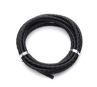 LINGP 2 mètres/Lots 3mm 4mm véritable Cordon en Cuir tressé pour Bracelet en Cuir Faisant Rond en Cuir Fil Corde Collier Fabrication de Bijoux