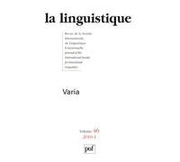 Linguistique 2010, vol. 46 (1) Varia - Collectif - Puf - broché - Revue