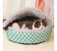 LINGXIYA Paniers pour Chat Douillet Moelleux, Lit pour Chat avec Base Antidérapante, Lit pour Chat en Forme de Coquillage pour Chiens et Chats de Tout âge (Gris,S-40cm)