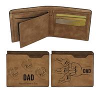 LINGYULG Portefeuille en Cuir personnalisé pour Homme - Cadeaux de Portefeuille personnalisés pour Hommes de la Part de Votre Femme avec des Noms Cadeaux de fête des pères pour Papa (Style 1)