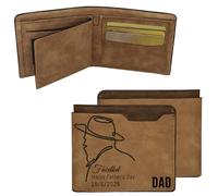 LINGYULG Portefeuille en Cuir personnalisé pour Homme - Cadeaux de Portefeuille personnalisés pour Hommes de la Part de Votre Femme avec des Noms Cadeaux de fête des pères pour Papa (Style 2)