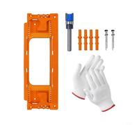 Linhexis Gabarit de perçage pour charnière de porte en plastique 33 x 11,5 | Positionnement précis, configuration réglable, installation facile à faire soi-même, pour des trous de charnière et des