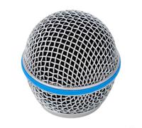 Linhexis Grille de micro en acier avec mousse pour Shure 58A/PG58 | Compatible avec Beta58A, PG58, 87A, pare-brise en mousse intégré, réduit le bruit, protège la capsule