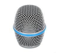 Linhexis Grille de micro en acier avec mousse pour Shure 58A/PG58 | Compatible avec Beta58A, PG58, 87A, pare-brise en mousse intégré, réduit le bruit, protège la capsule