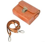 Linhexis Sac de rangement pour appareil photo CCD avec intérieur doux pour | Cuir synthétique, intérieur en peluche douce, convient pour Canon pour Sony, bandoulière, compact pour les voyages