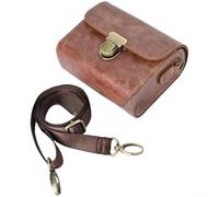 Linhexis Sac de rangement pour appareil photo CCD avec intérieur doux pour | Cuir synthétique, intérieur en peluche douce, convient pour Canon pour Sony, bandoulière, compact pour les voyages