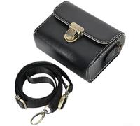 Linhexis Sac de rangement pour appareil photo CCD avec intérieur doux pour | Cuir synthétique, intérieur en peluche douce, convient pour Canon pour Sony, bandoulière, compact pour les voyages