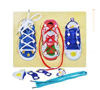 Linian Jouets Educatifs pour Enfants Précoces-Bois, Enfants Portent des Lacets Lacets Fils