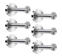 Linian Lot de 6 crochets muraux ronds en acier inoxydable pour serviettes, manteaux, peignoirs