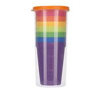 Linian Lot de 8 Gobelets en Plastique Reutilisable, Arc en Ciel Tasses pour Enfants, Voyage