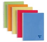 Clairefontaine 328126C Collection Linicolor Fresh Un Cahier à Spirale - A4 21x29,7 cm - 180 Pages Petits Carreaux - Papier Blanc 90 g - Couverture Polypro Transparent - Couleur Aléatoire