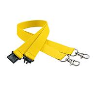 linie zwo ®, Lot de 10 cordons porte-clés 20 mm, 2x crochet easy going, Verrou de sécurité, Jaune