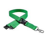 linie zwo ®, Lot de 10 cordons porte-clés 20 mm, crochet Easy going, Verrou de sécurité, Boucle coulissante, Vert